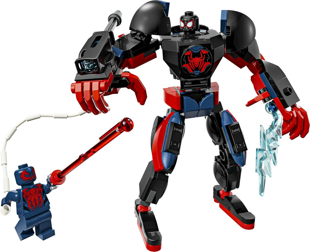 LEGO | Marvel Miles Morales Mech vs. Spider-Man 2099 - Superhelden Spielzeug mit Actionfigur und 2 Minifiguren sowie Razor-Web und Power-Blast-Elementen - Geschenk für Jungen ab 6 Jahren - 76337