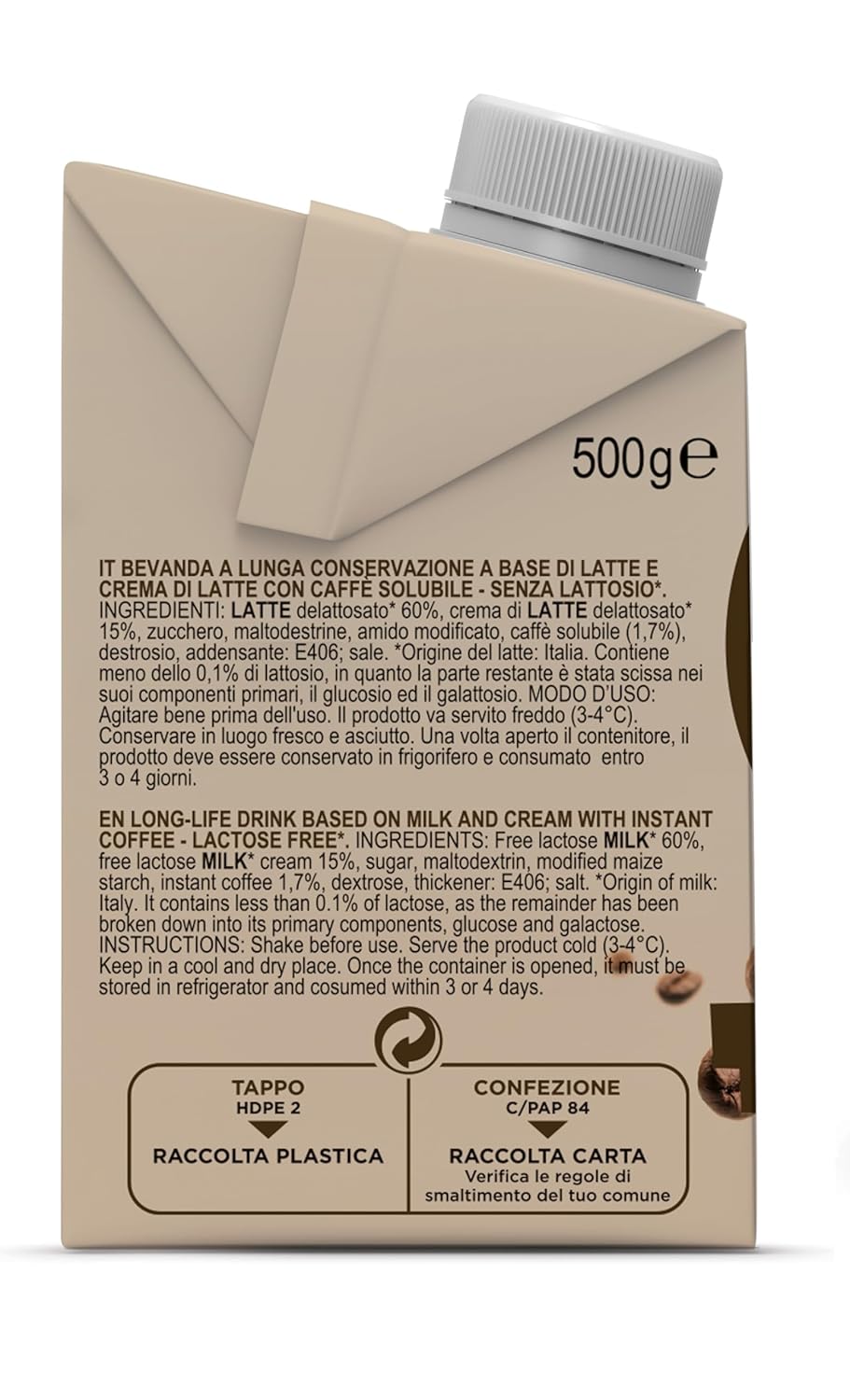 Gimoka Crema Caffè Latte Fără Lactoză Fără Gluten Fără Conservanți
