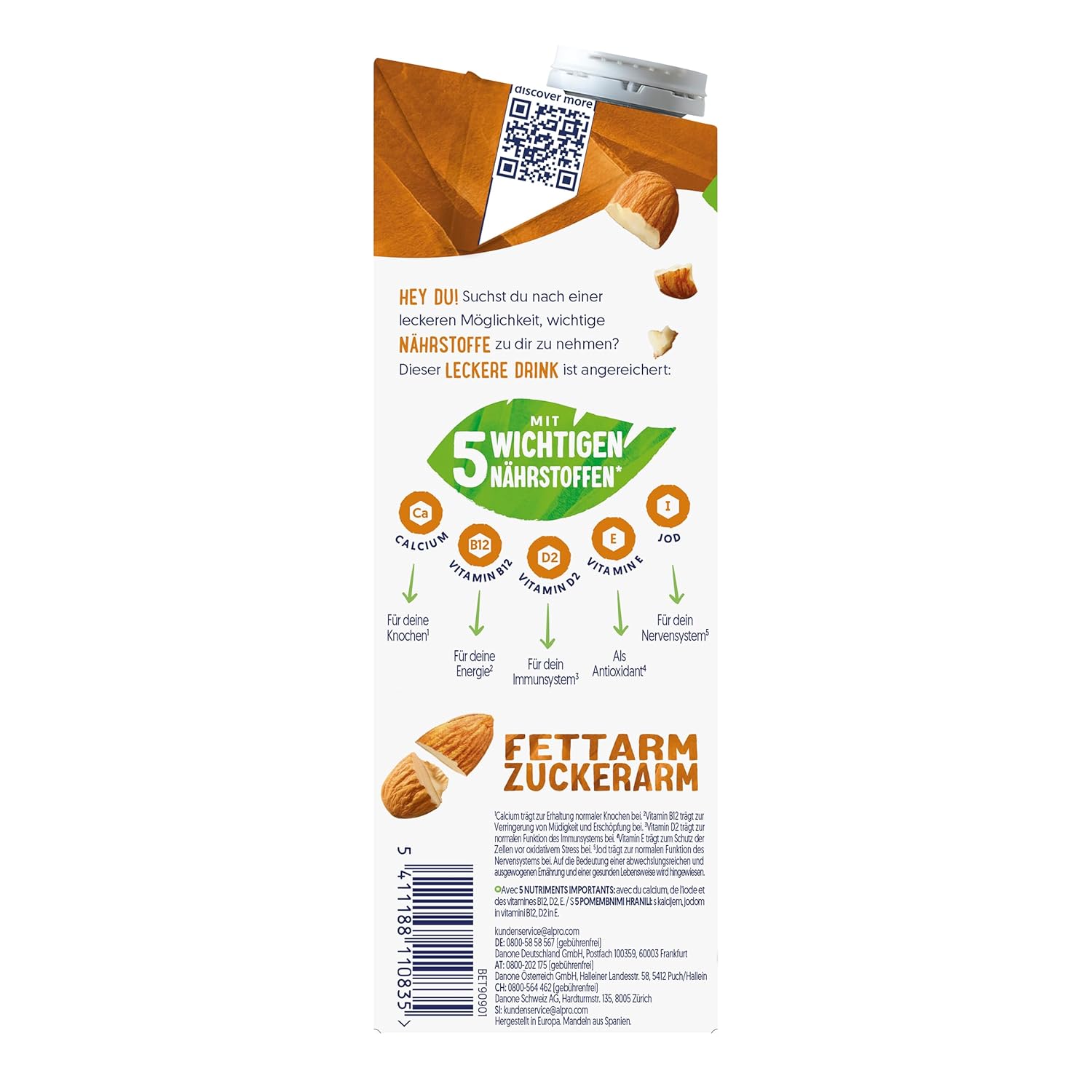 Alpro Mandeldrink Fără Zahăr - Sursă De Calciu Și Vitamine