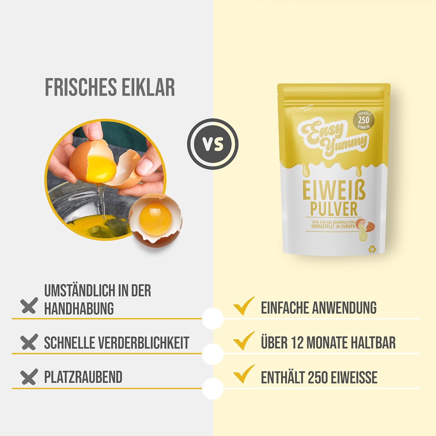 Easy Yummy Pulbere De Albuș De Ou 100% Pentru Gătit Și Coacere