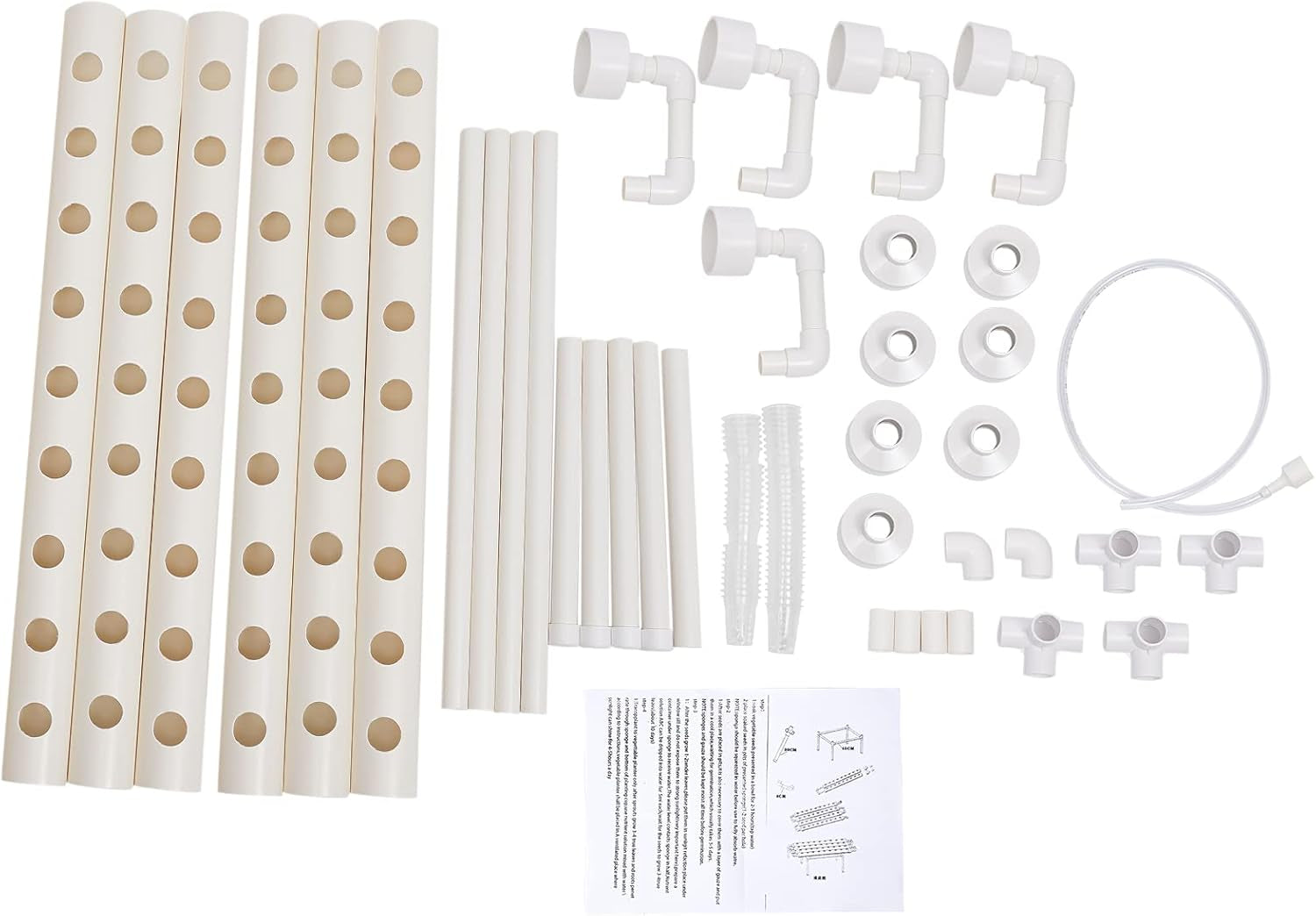 Kit de creștere hidroponică cu 1 strat cu 54 de locuri de plantare, sisteme de creștere a plantelor fără sol din PVC cu pompă de apă, kituri de creștere hidroponică pentru cultivarea legumelor și fructelor pe balcoane, grădini, terase și curți