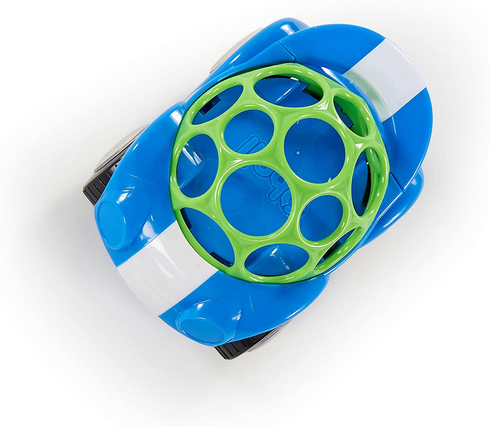 Bright Starts, Oball, mașină de jucărie cu zornăitor, jucărie cu activitate motorie pentru bebeluși și copii mici de la 3 luni, 1 bucată, culoare aleatorie albastru sau roșu Jucarii Bebe Naty Shop