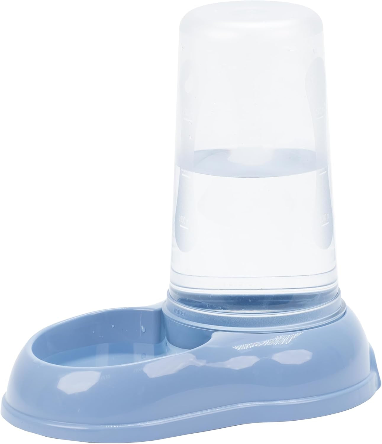 Ferplast AZIMUT 600 Dispenser de hrană și apă pentru câini și pisici, capacitate 0,6 litri, bază antiderapantă, 12,5 x 19 x Î 19,5 cm, albastru