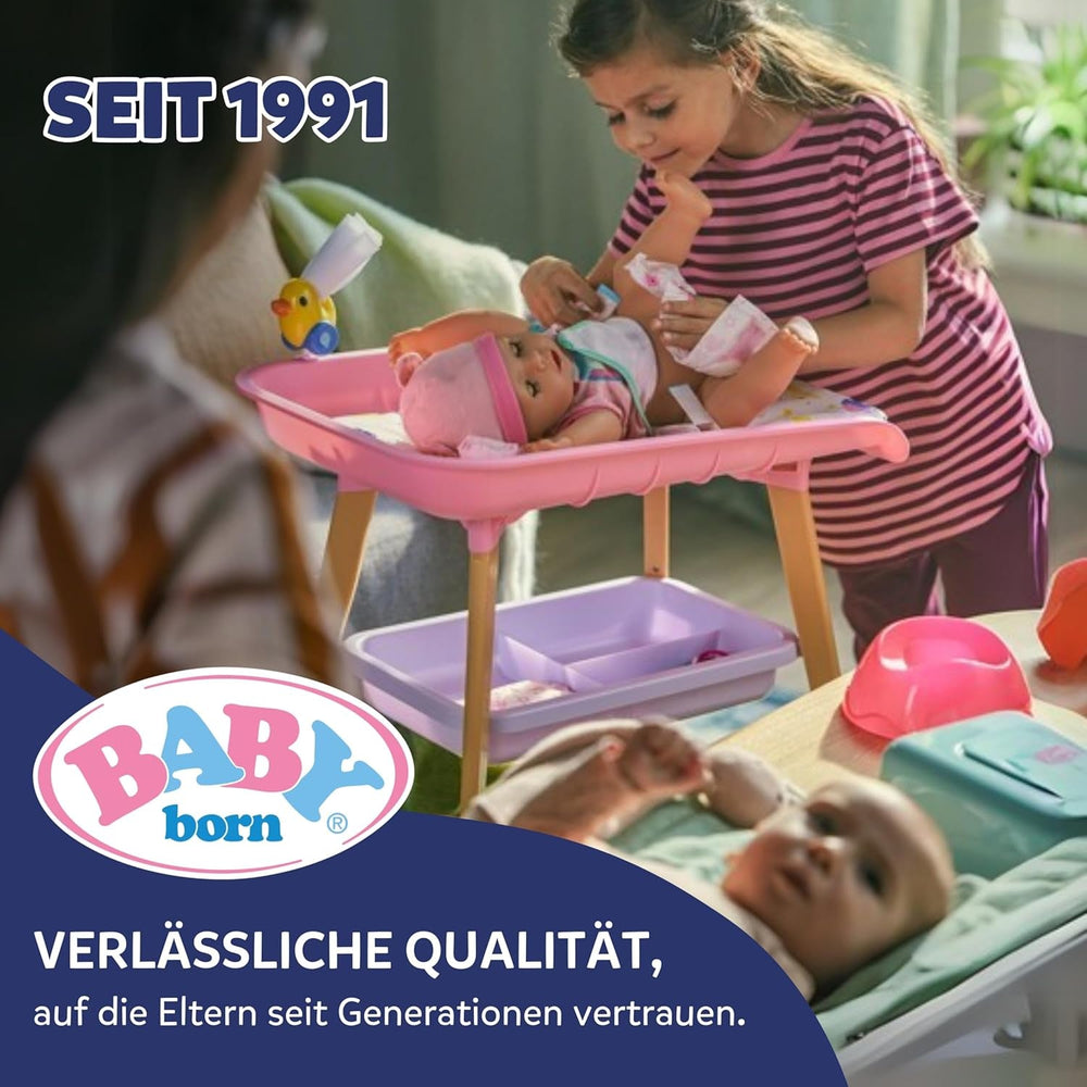 Păpușă bebelușă Baby Born Lena (Fetiță) - 36 cm - 7 funcții, inclusiv accesorii și saltea - Funcționează complet fără baterii - Potrivită pentru copii mici de la 1 an