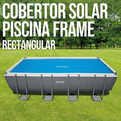 Husă solară Intex pentru saltea dreptunghiulară Ultra Frame 549 x 274 cm, grosime 160 microni, dimensiuni fabricate: 538 x 253 cm, 28016, albastră