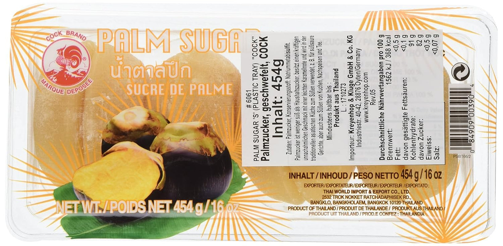 Cock Palmzucker, Scheiben, 4Er Pack (4 X 454 G Packung) Indulcitori Naty Shop Default Title