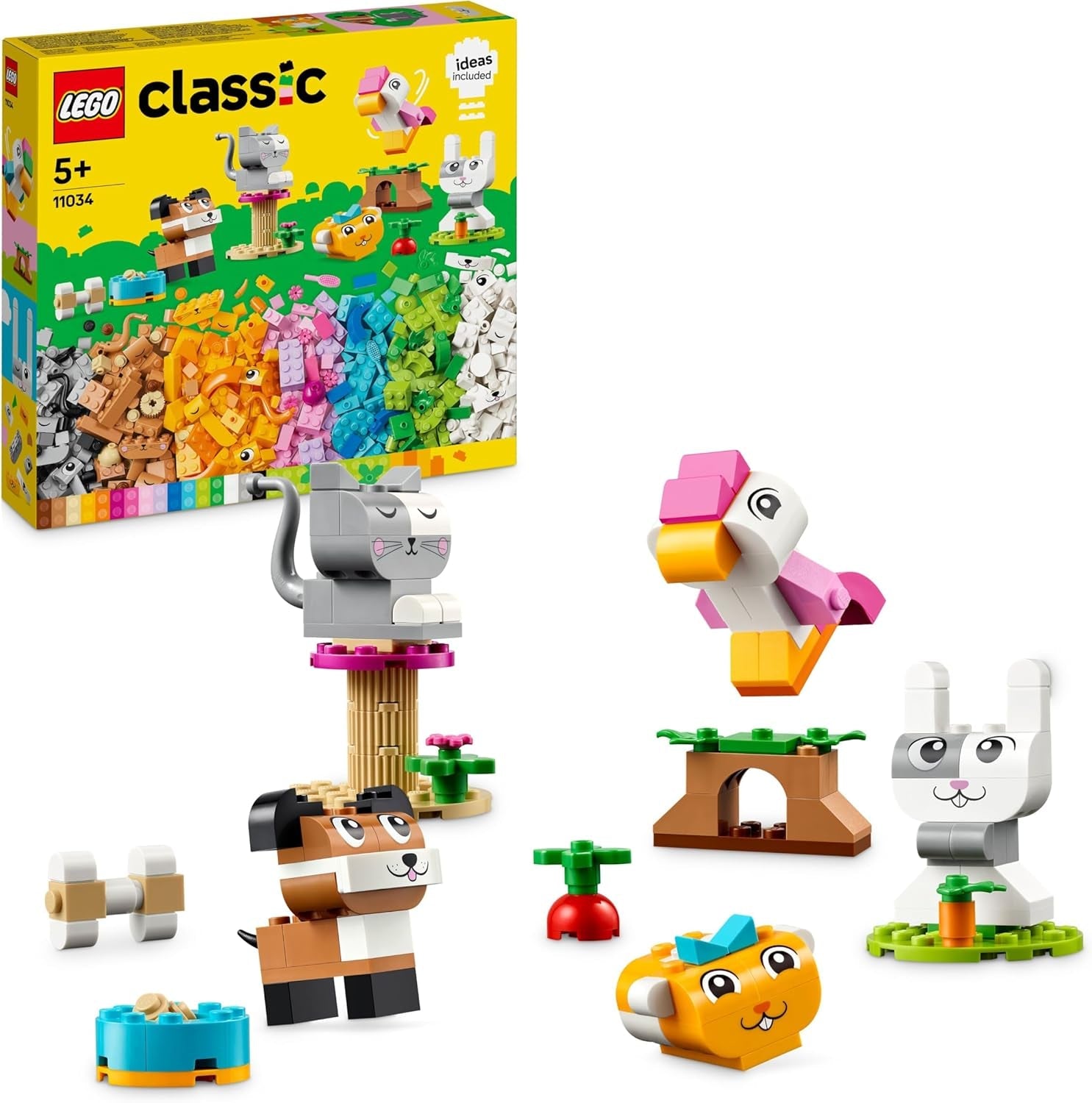 LEGO Classic Kreative Dinosaurier, Bauset mit Modellen und Tierfiguren aus Steinen, fantasievolles Spielerlebnis, Geschenk für Jungen und Mädchen ab 5 Jahren, inklusive T.Rex und Triceratops 11041
