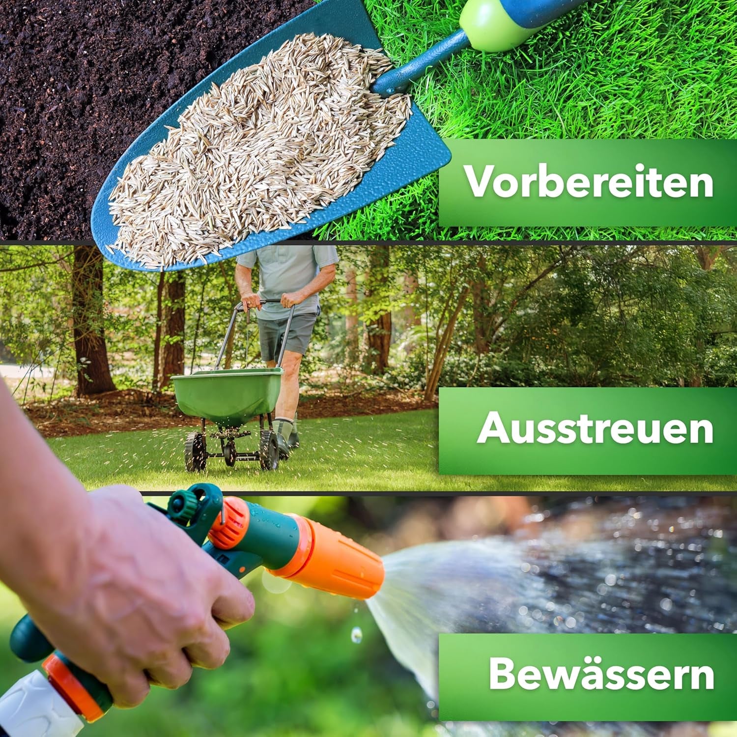 Hesa Nachsaatrasen, 1 Kg Für 35 M², RSM 3.2, Schnellkeimende Premium Rasennachsaat Von Frühling Bis Herbst, Rasenreparatur in Profiqualität