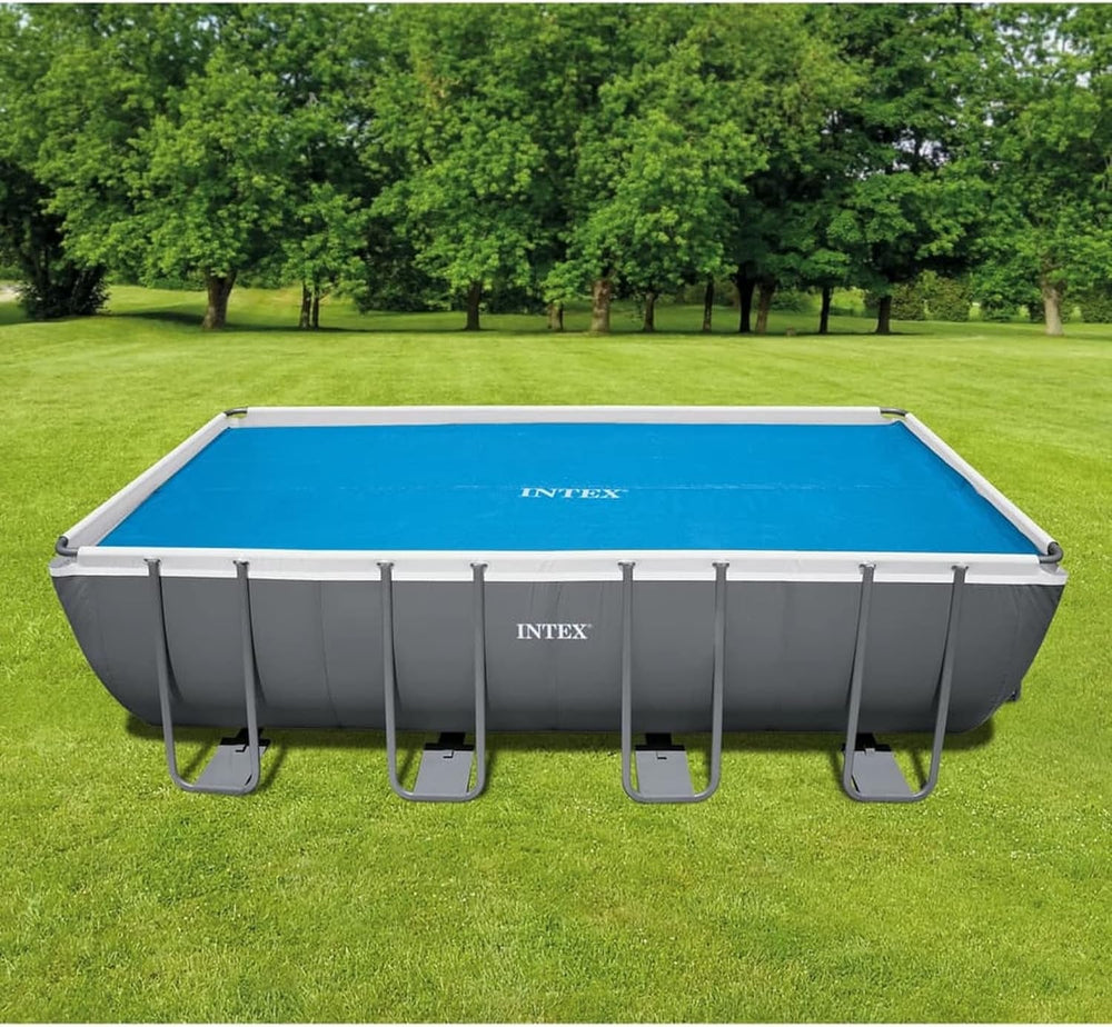 Husă solară Intex pentru saltea dreptunghiulară Ultra Frame 549 x 274 cm, grosime 160 microni, dimensiuni fabricate: 538 x 253 cm, 28016, albastră