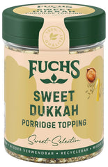 Fuchs Gewürze - Porridge Topping "Sweet Dukkah" - crunchy Topping mit Haselnuss, Sesam und Mandeln für Oat-Meals - aus natürlichen Zutaten - 60 g in wiederverwendbarer, recyclebarer Dose
