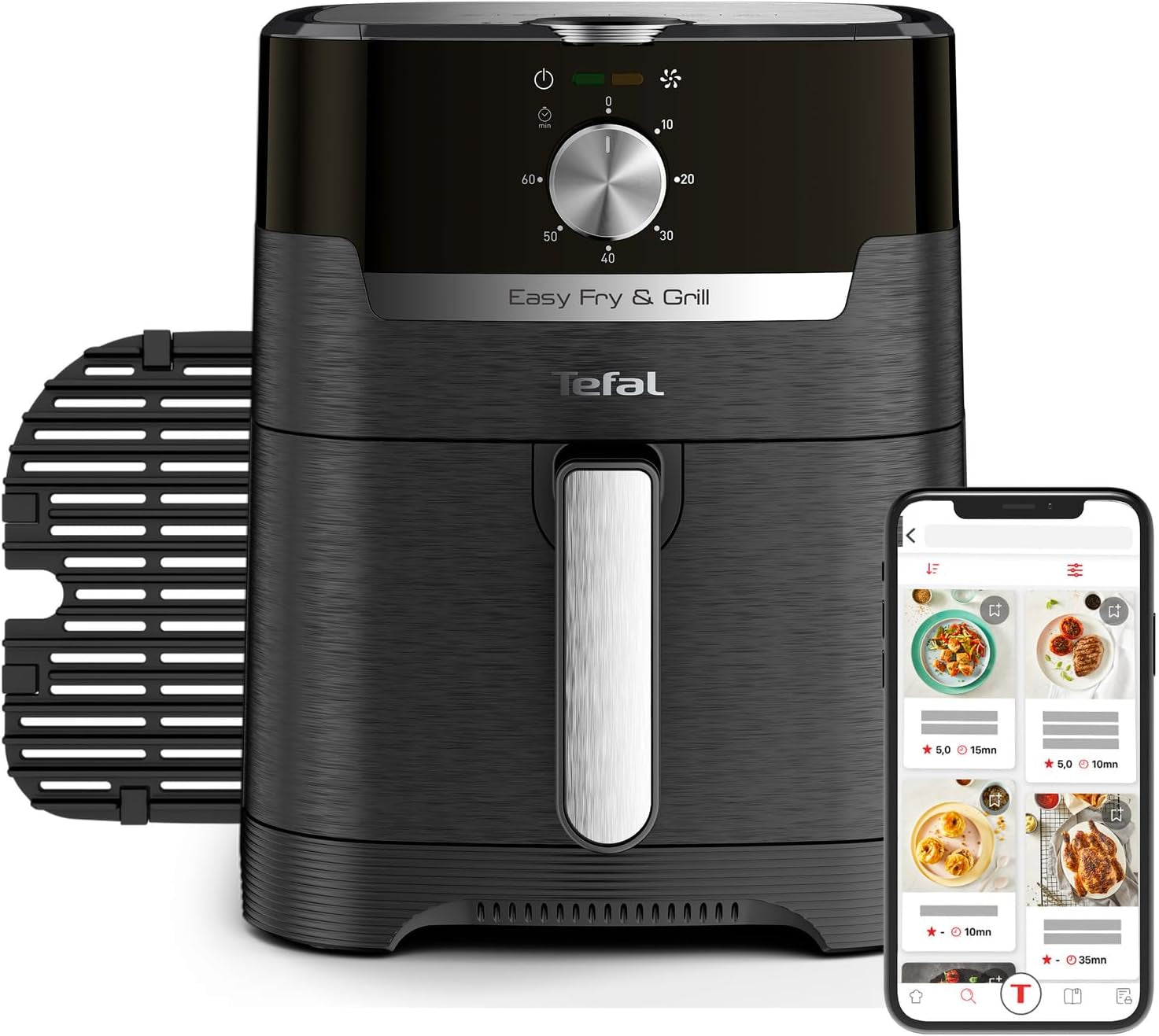 Tefal EY5018 Easy Fry & Grill Classic Air Fryer, tehnologie 2 în 1 (Air Fryer și Grill), XL, 4,2 litri pentru 6 porții, 1550 watti Electrocasnice Naty Shop