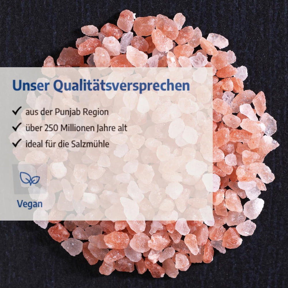 Govinda Kristallsalz - grob (1kg) | 250 Millionen Jahre alt | Salz aus der Punjab-Region | 100% naturbelassen & ohne Zusätze | Ayurvedisch | Vegan | Ideal für die Salzmühle