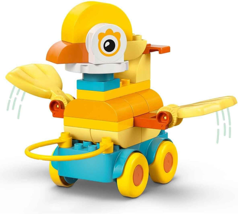 LEGO DUPLO Town Tiere auf Rädern 3-in-1-Set - Montessori Spielzeug zum Bauen von Ente, Fisch oder Hund mit Rädern und Ziehgriff - Geschenk für Mädchen und Jungen ab 2 Jahren - 10448