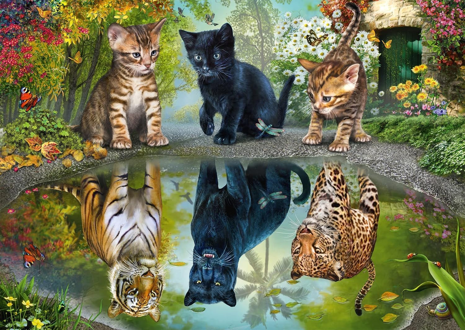 Schmidt Spiele 57392 Dream Big, pisici, puzzle jigsaw 1000 piese Puzzle Naty Shop