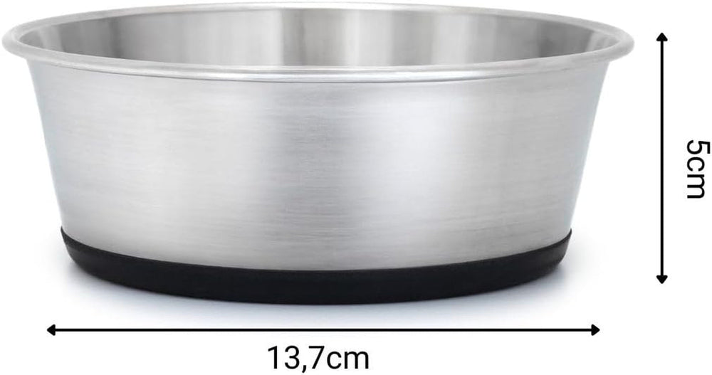 Bol pentru animale de companie Lionto din oțel inoxidabil, 600 ml, bol pentru câini sigur pentru alimente cu bază din silicon antiderapantă, bol cu apă rezistent la rugină pentru câini și pisici, lavabil în mașina de spălat vase