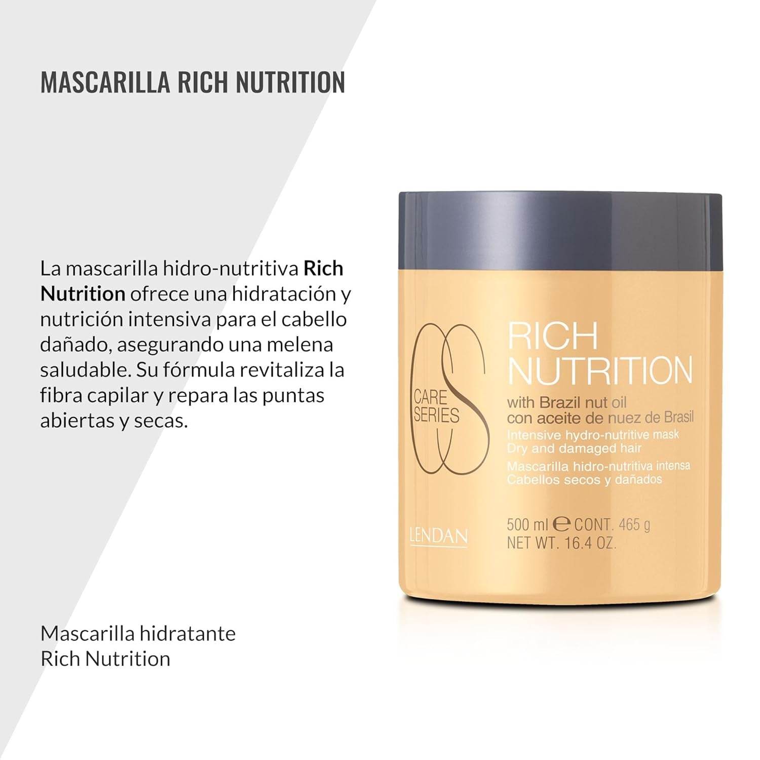 Mască de păr hidratantă - Nutriție bogată - 500 ml - păr uscat și deteriorat - cu ulei de nuci braziliene - hrănește și asigură o hidratare intensă a părului, repară Masca de par Naty Shop