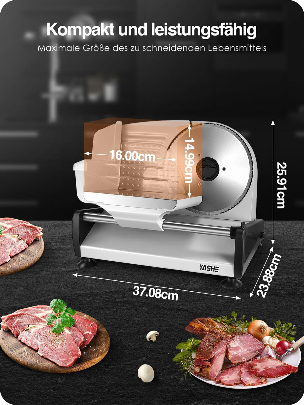YASHE SL-518, feliator pâine, 2 lame detasabile, grosime reglabila 0 - 15 mm Rasnite si Feliatoare Naty Shop