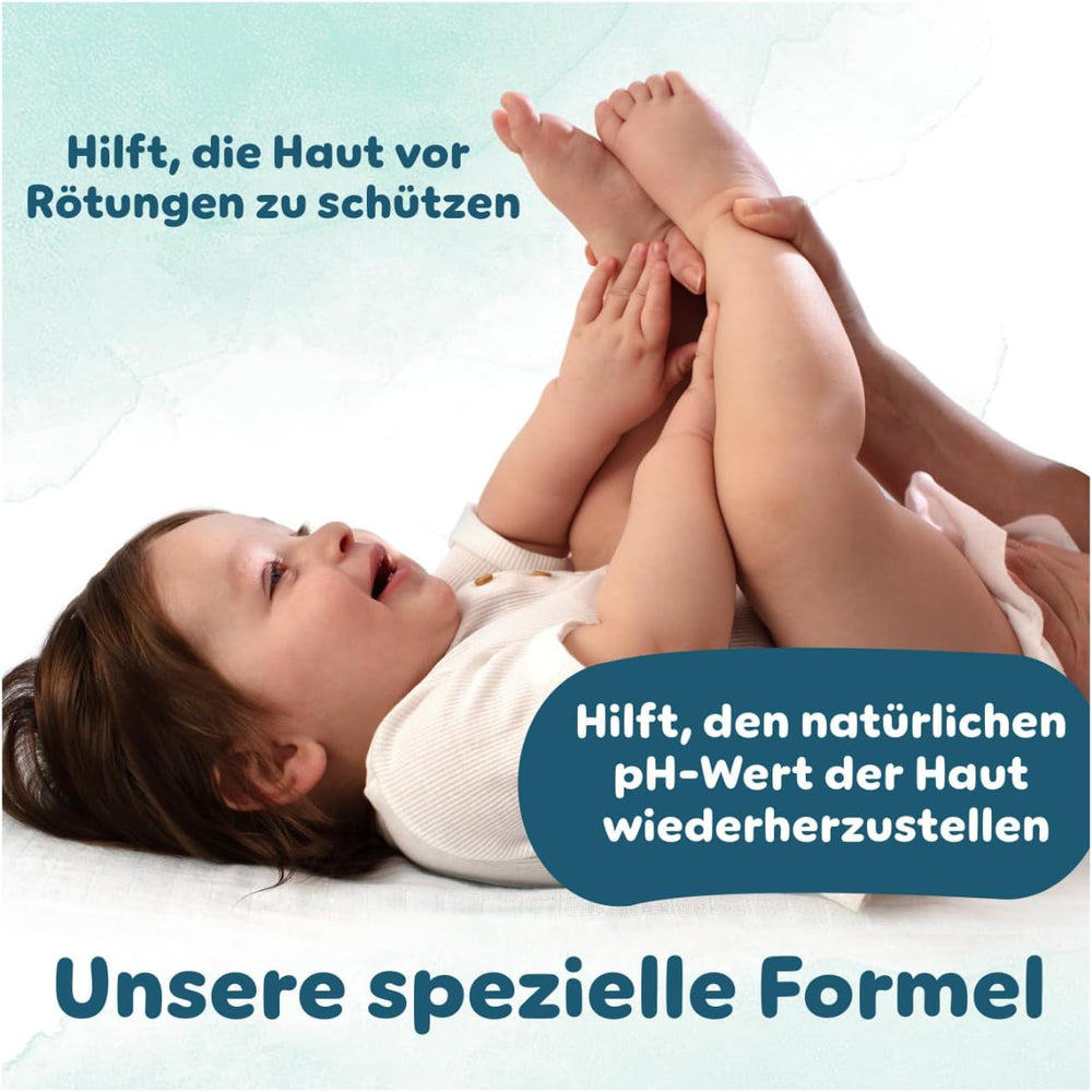 Șervețele umede Pampers Harmony Aqua, 15 pachete a câte 48 de șervețele fiecare - 720 de șervețele în total, ajutând la restabilirea echilibrului natural al pH-ului pielii, loțiune ușoară cu 99% apă