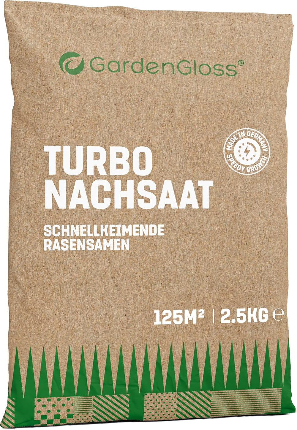 Gardengloss Rasensamen Schnellkeimend Herbst 0,5Kg - Made in Germany - 25M2 Fläche Rasen - Grassamen Turbo Nachsaat Und Neuanlage - Rasennachsaat
