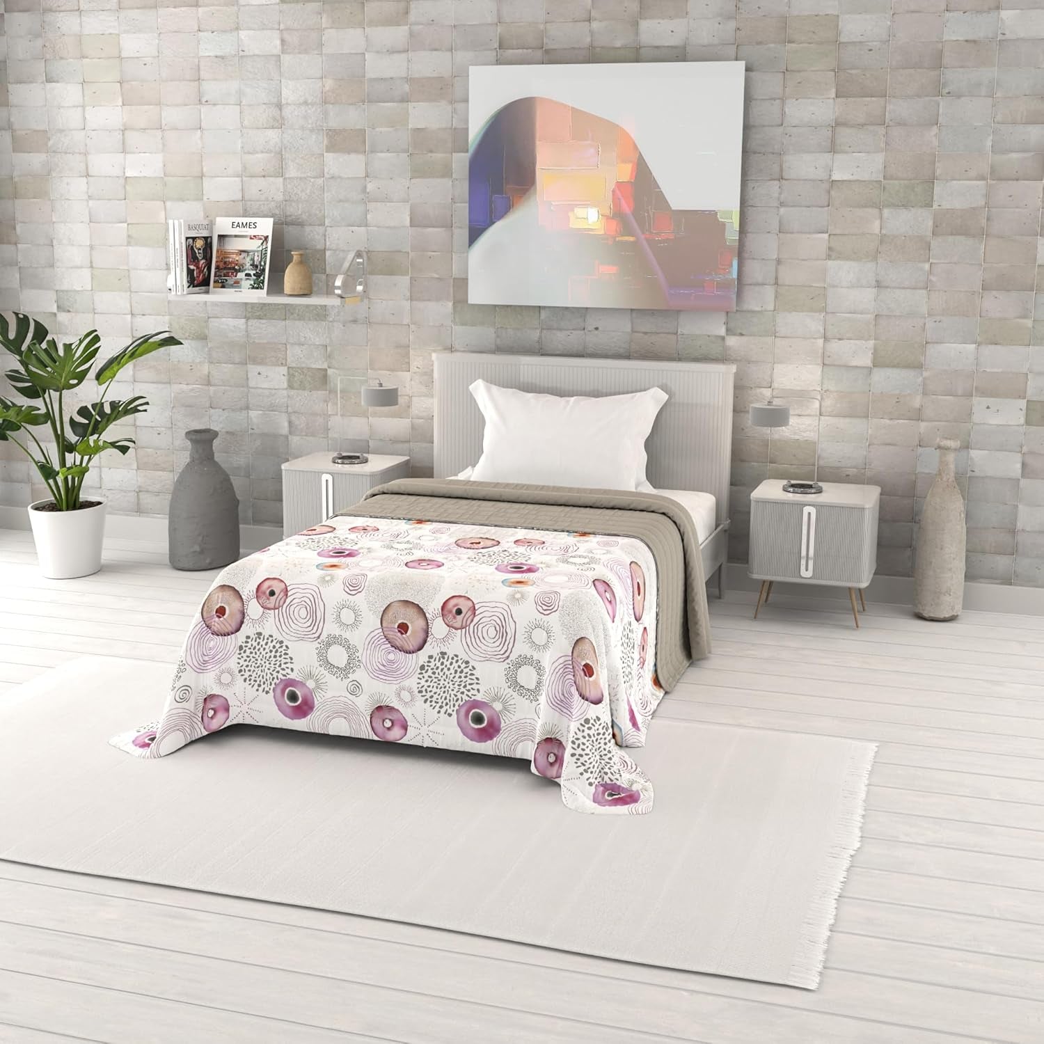 Cuvertură de vară imprimată Fantasy, umplutură din poliester, Petali, 260X270Cm Plapumi si pilote Naty Shop Morfeo 220X270Cm