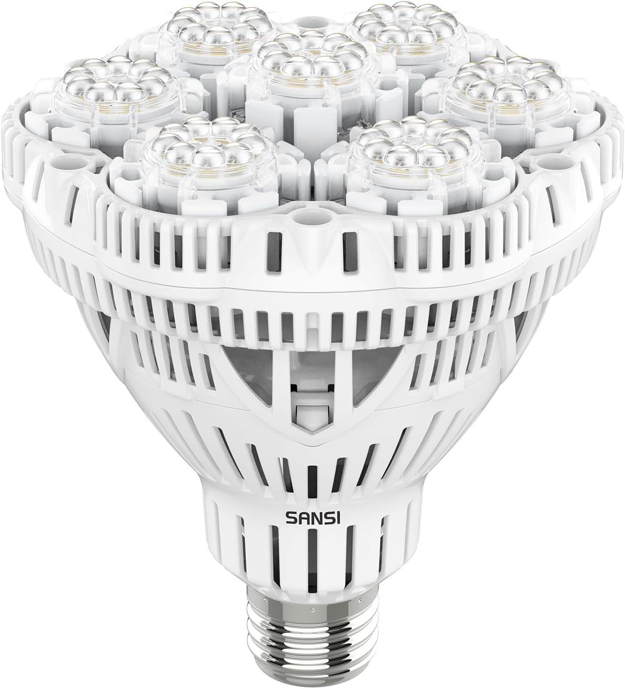 Lampă LED SANSI 36W cu spectru complet E27 pentru plante de interior, lampă LED de creștere cu lămpi de creștere PPFD ridicat pentru seră, grădină, flori, legume, hidroponică, dimensiune Ø11.5 * 13.3cm