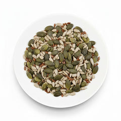 Mix organic de semințe Omega 3 kg (amestec de semințe de dovleac, floarea-soarelui și in), un amestec de 3 semințe oleaginoase crude întregi, bogat în proteine, fibre și acizi grași omega-3
