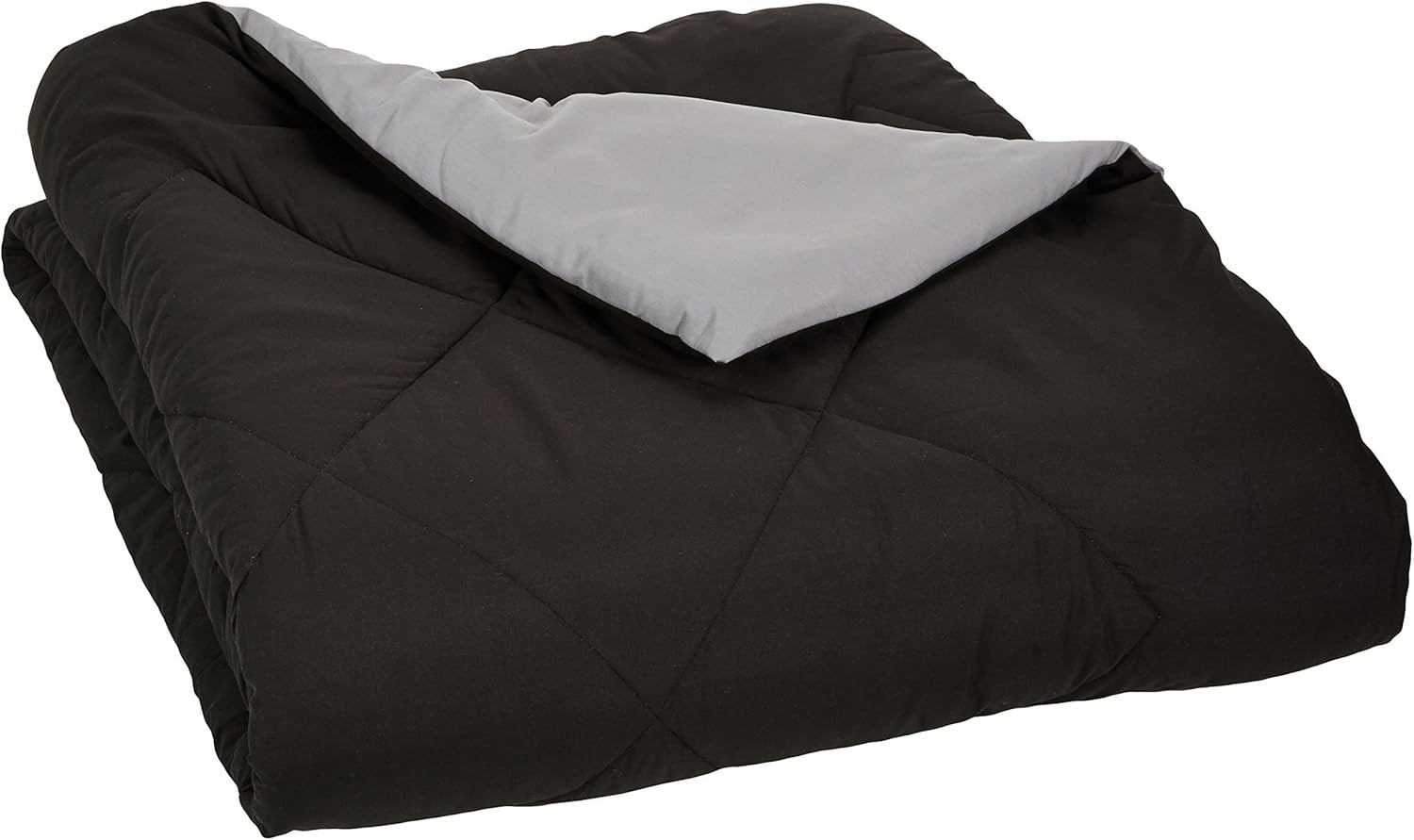 Amazon Basics cuvertură din microfibră, poate fi utilizată pe ambele părți, 220 X 240 Cm, gri / negru Plapumi si pilote Naty Shop