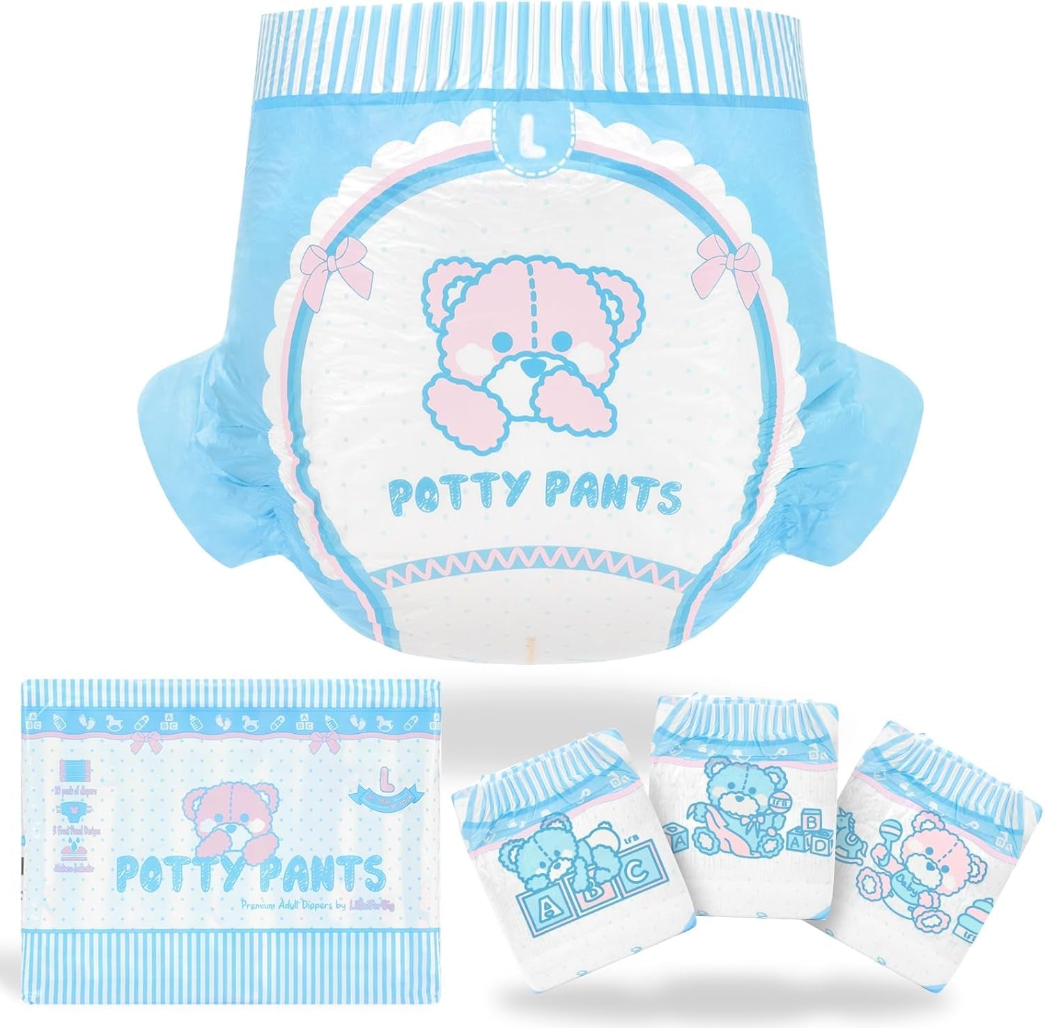 Scutece imprimate pentru adulți 5500-5800 ml, 10 bucăți - Chiloți pentru toaletă (XL)