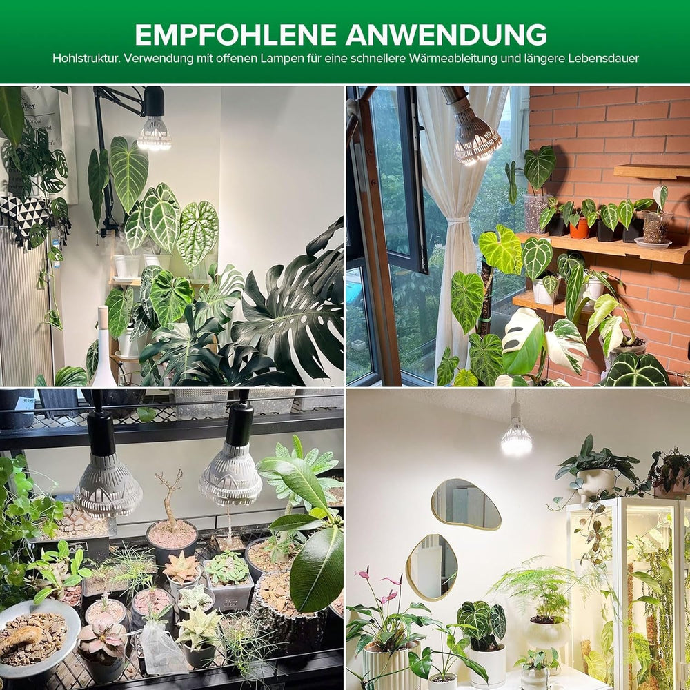 Lampă LED SANSI 36W cu spectru complet E27 pentru plante de interior, lampă LED de creștere cu lămpi de creștere PPFD ridicat pentru seră, grădină, flori, legume, hidroponică, dimensiune Ø11.5 * 13.3cm