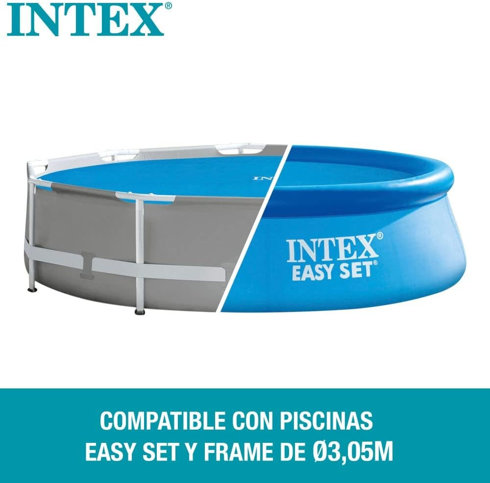 Prelată solară Intex pentru piscine Easy și Frame, lățime 305 cm, grosime 120 microni, dimensiune fabricată: aprox. 290 cm, 28011 Albastru