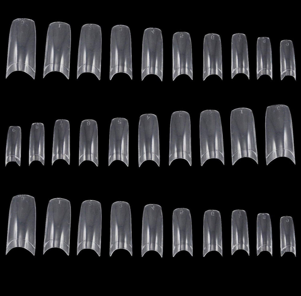TRIXES 500 bucăți vârfuri pentru unghii cu gel, unghii franțuzești, vârfuri acrilice transparente pentru manichiură DIY, 10 modele diferite