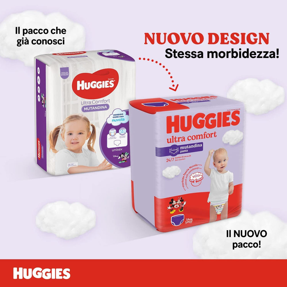 Scutece Huggies Ultra Comfort, mărimea 5 (12-17 kg), pachet de 56