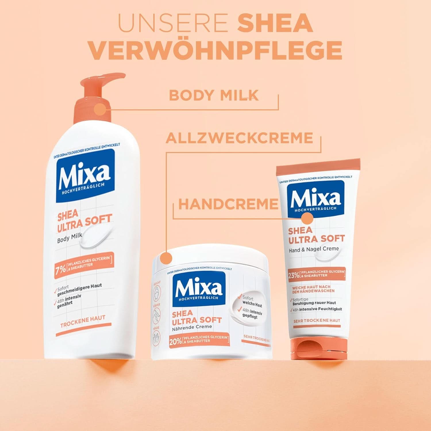 Mixa Shea Nourishing Cream, pentru față, corp și mâini, 400 ml Cosmetice si Infrumusetare Naty Shop