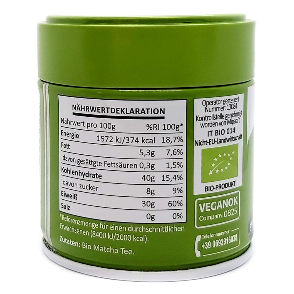 Naturalebio Ceai Matcha pudră de calitate ceremonială Ceai verde original din Japonia. Ceai verde pudră Matcha de calitate ceremonială, produs în Uji, Kyoto. Ideal pentru băut, gătit și latte. Cutie de 30 g.