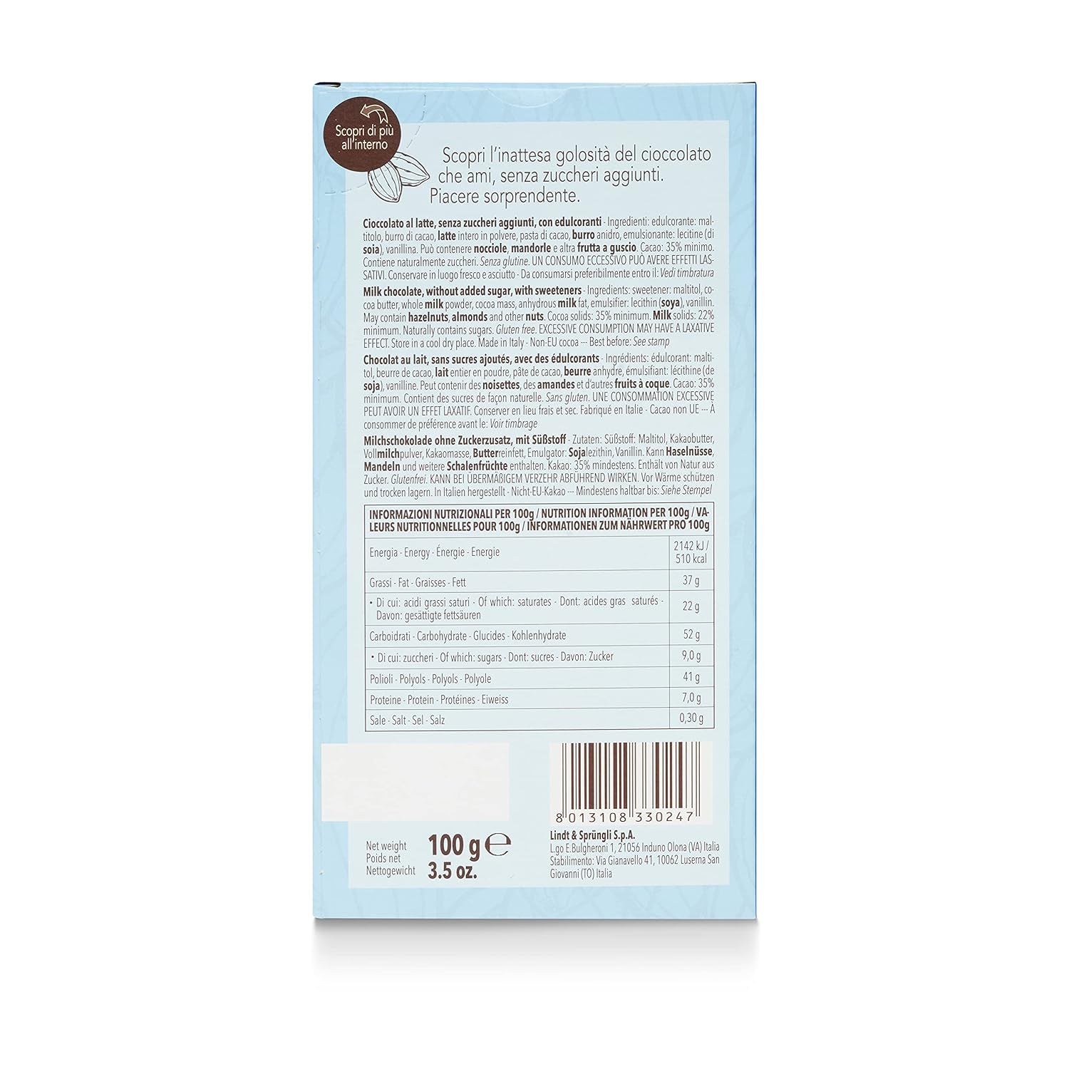 Batoane cu lactoză, fără zahăr adăugat, 100g