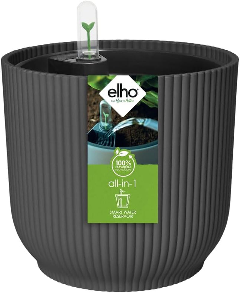 Elho Vibes Fold Rund 14 Pflanzentopf - Blumentopf Für Innen - 100% Recyceltes Plastik - Ø 14.1 X H 12.9 Cm - Grün/Sorbet Green