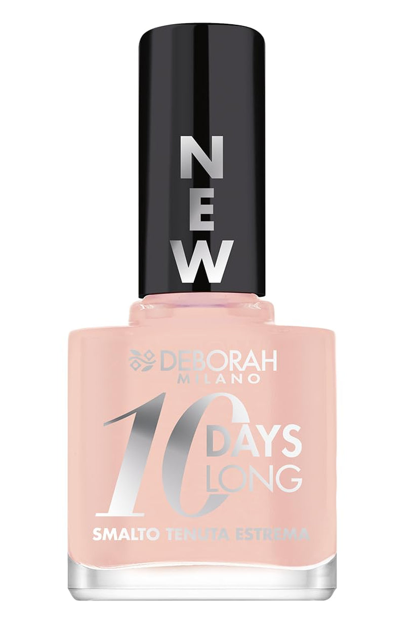 Set de ojă Milano pentru întărirea unghiilor fragile și umflate, 9,5 ml și ojă 10 Days Long N.882 Nude Rose, efect lucios cu fixare îndelungată, 11 ml