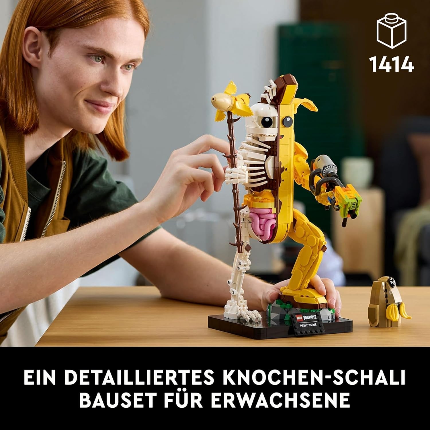 LEGO Fortnite Knochen-Schali - Gamer Modellbau -Bauset für Erwachsene - Schalenschläger Spitzhacke, Farbwerfer, Bananenrucksack - Gaming Deko - DIY Set - Gaming Geschenk für Erwachsene & Fans - 77072