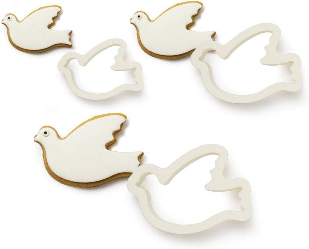 KIT 3 TAGLIAPASTA COLOMBA IN PLASTICA 0255407 AUSSTECHER AUS Kunststoff Taube 3-TLG, Bianco
