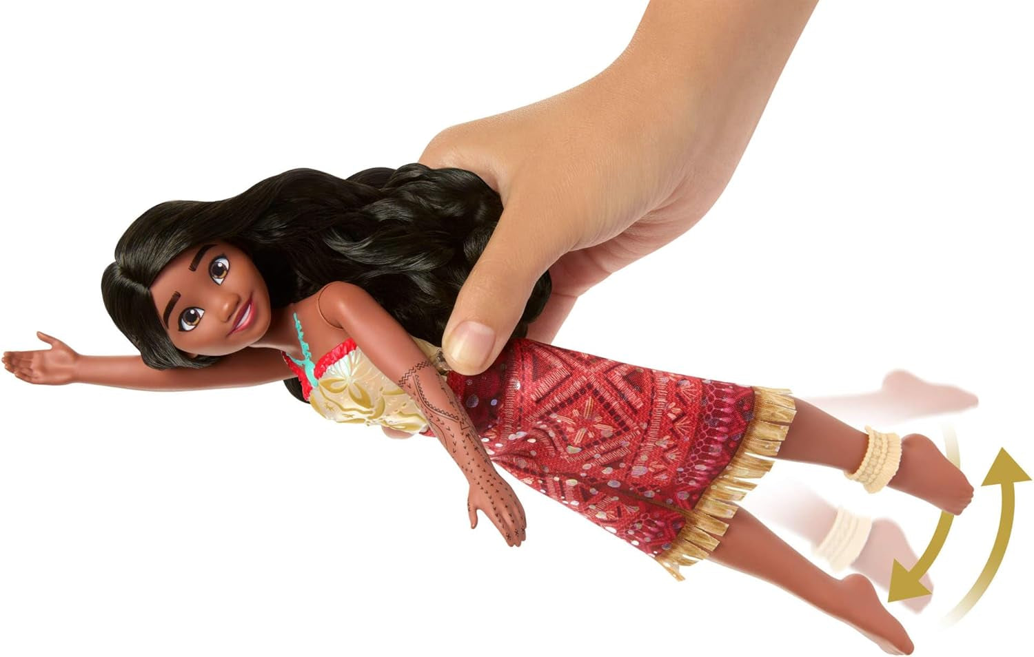 Mattel Spielzeuge aus Disney Vaiana 2, schwimmende Tautai Vaiana-Modepuppe mit 2 Zubehörteilen, Oberteil mit Farbwechsel und Beine für Schwimmbewegungen, vom Film inspiriert, JFF09