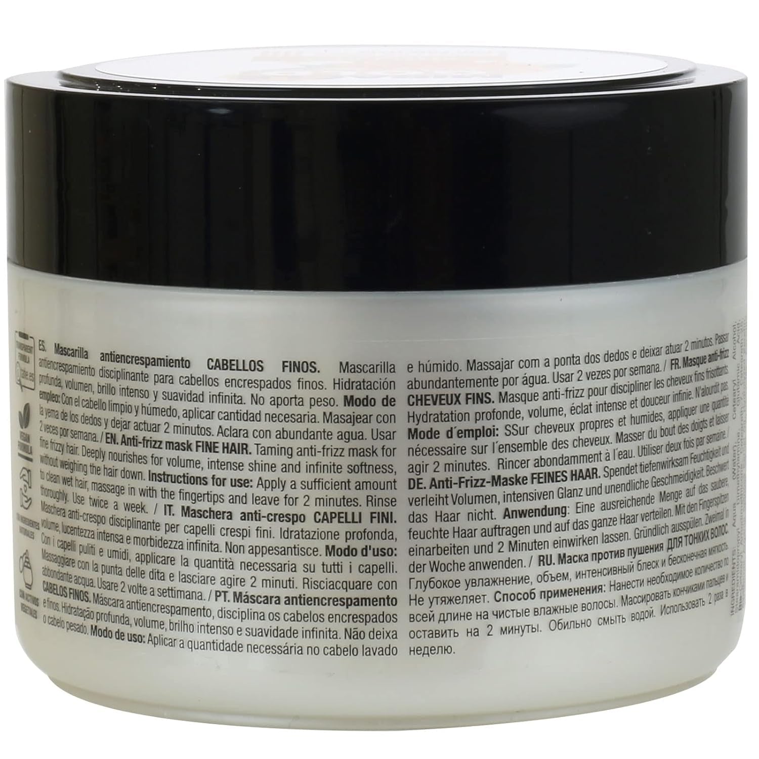 Mască anti-frizz Miracle Gold pentru păr fin cu keratină, provitamina B5 și extract de mușețel, 300 ml Masca de par Naty Shop