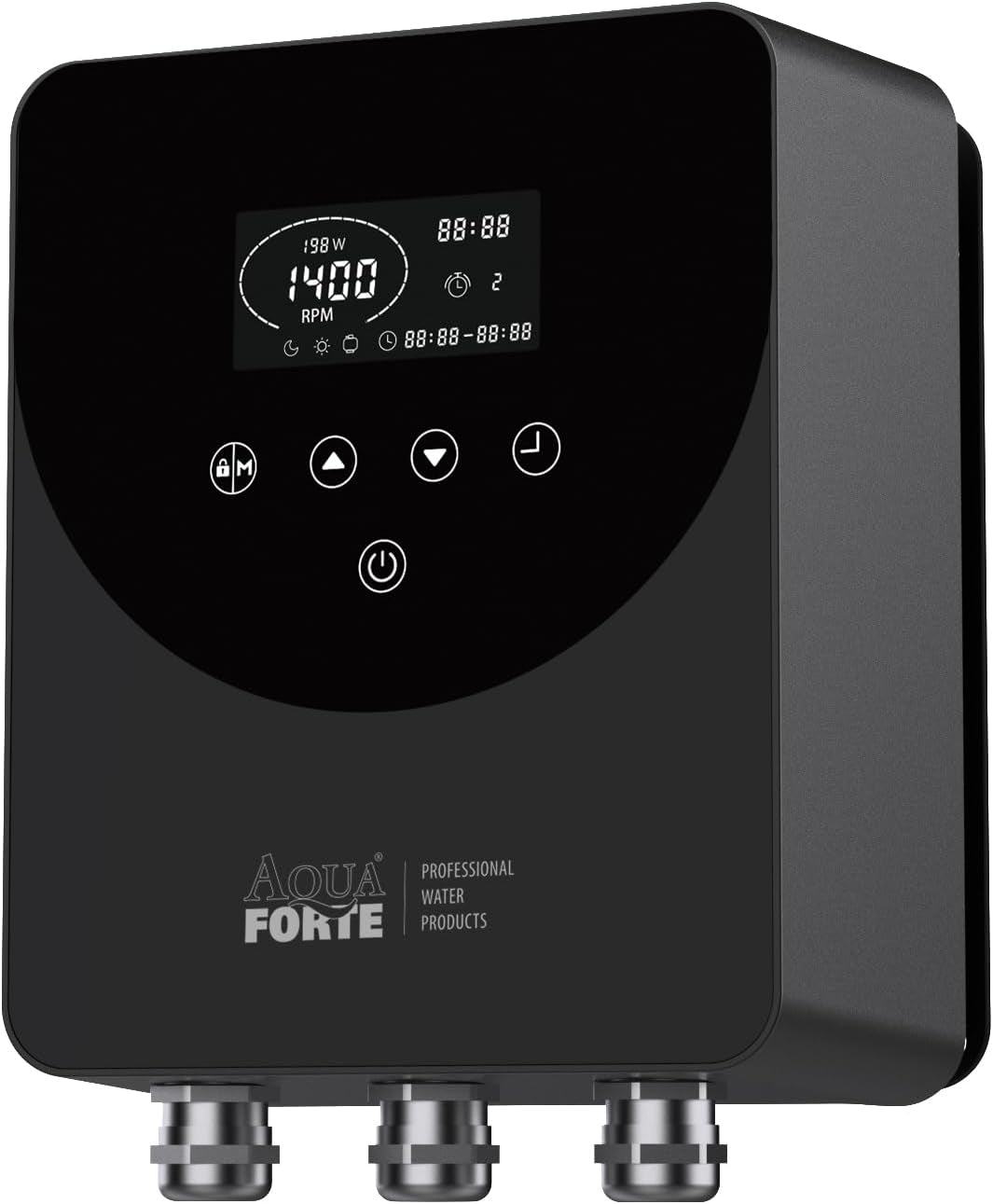AquaForte - Vario+ Invertor de frecvență II pentru pompe de piscină cu ecran tactil, control al vitezei pentru pompe monofazate 220-240V, economisește energie și reduce zgomotul cu 25%, include temporizator