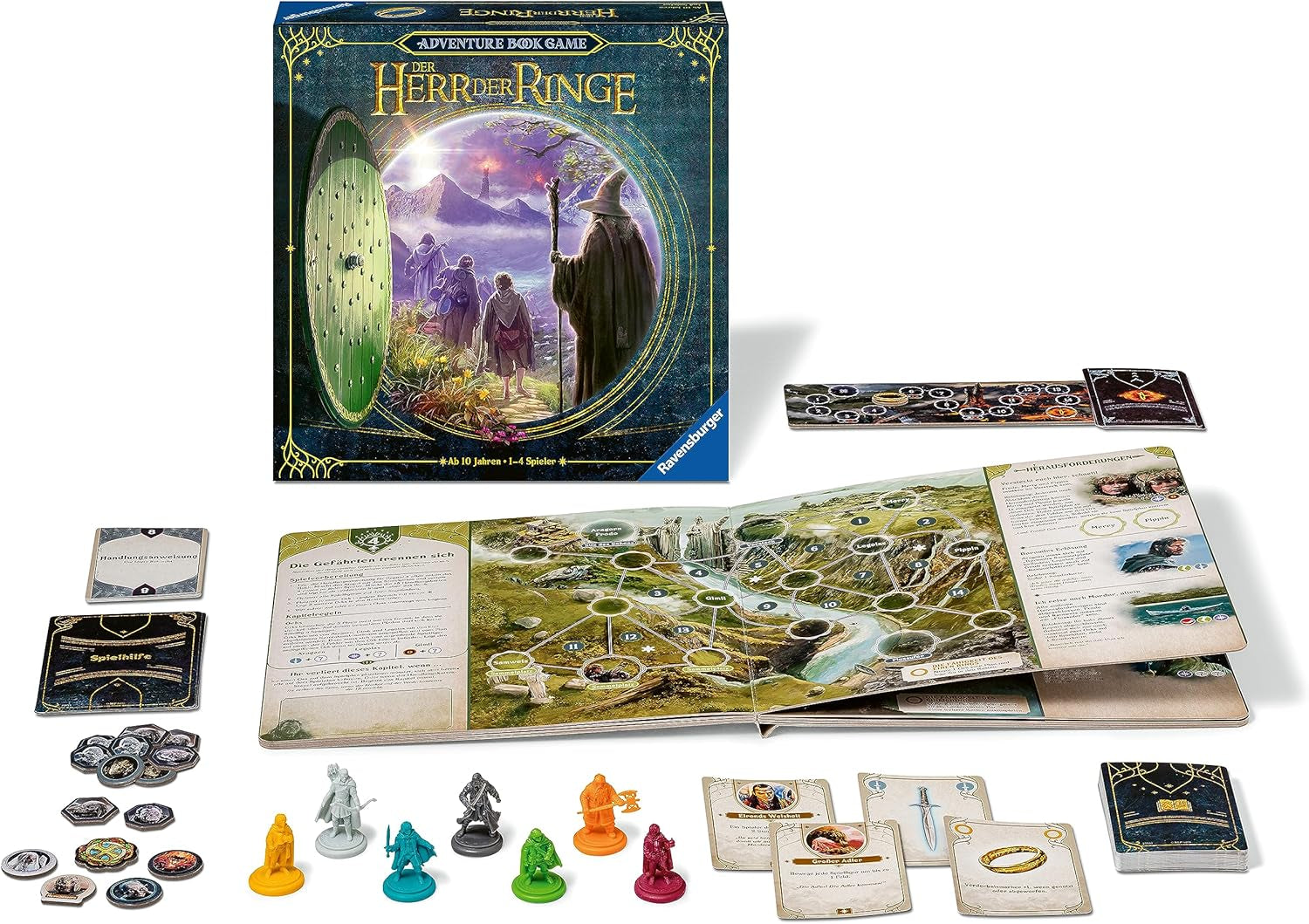 Ravensburger 27533 - Stăpânul Inelelor - Joc de aventură tip carte - Joc de strategie cooperativă pentru 1-4 jucători cu vârsta de 10 ani și peste