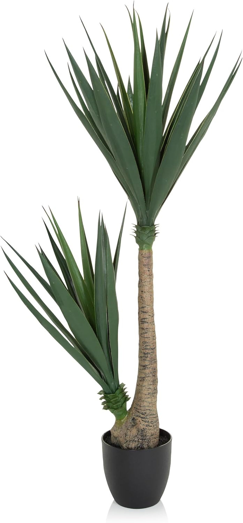Hjh OFFICE Kunstpflanze Yucca Palme Höhe 135 Cm Grün Palmlilie Kunstbaum Groß Zimmerpflanze Künstlich, 871007