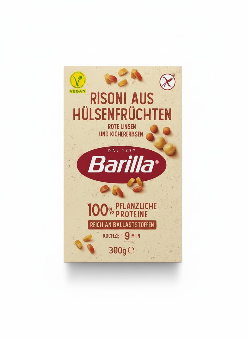 Barilla Risoni din leguminoase - linte roșie și năut, 1 pachet (1 x 300g)