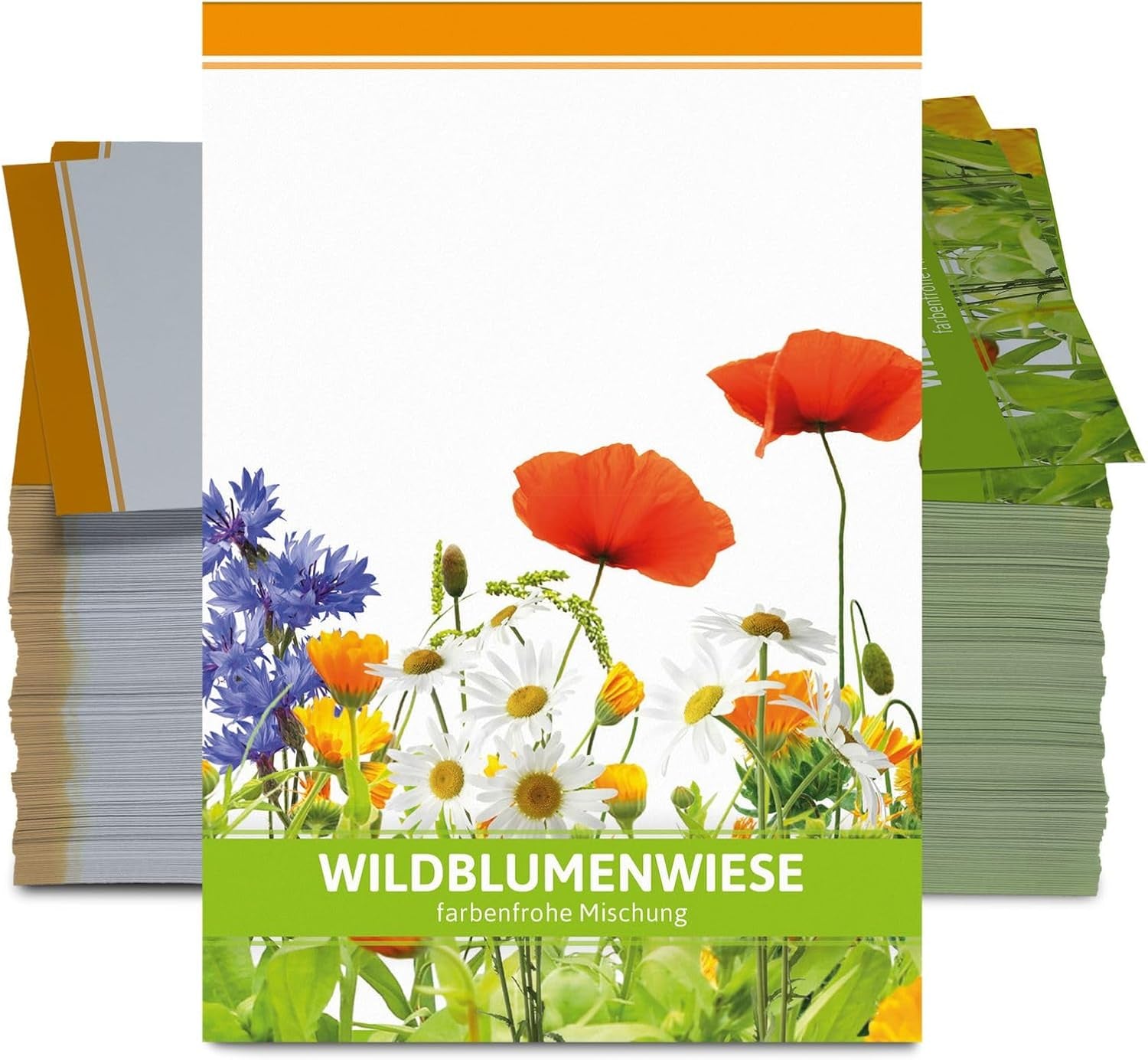 FLORTUS – Wildblumenwiese Samen Für Gastgeschenke & Werbegeschenke (100 Stück) – Bunte Wildblumensamen Mischung Für Bienen, Schmetterlinge & Insekten – Saatgut Für Eine Insektenfreundliche Blumenwiese
