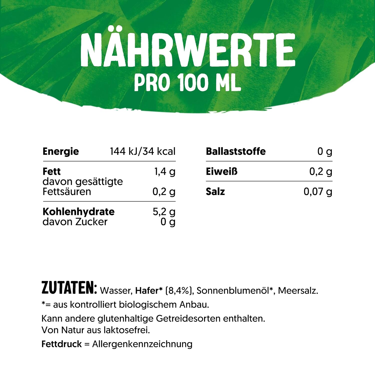 Alpro Bio Haferdrink ohne Zucker – 8 x 1 l