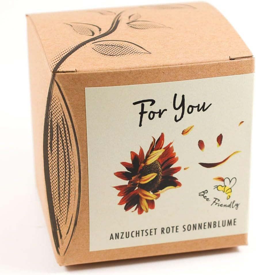 Kit cadou pentru creșterea plantelor - Sunflower Sunset, inclusiv ghiveci, substrat și instrucțiuni de creștere