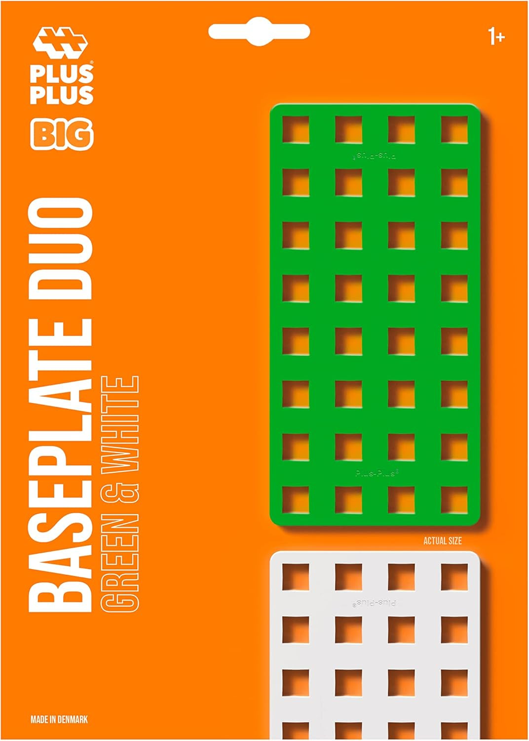 Plus-Plus 9603287 Konstruktionsspielzeug, Big Steckplatte, grün/weiß, 2 Teile