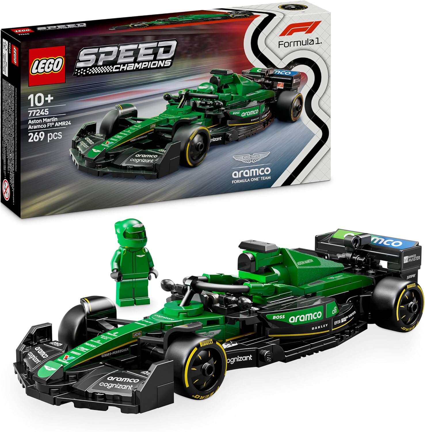 LEGO Speed Champions Mercedes-AMG F1 W15 Rennauto - Spielzeug mit Formel 1 Minifigur - Modell Auto zum Sammeln und Bauen - Geschenk für Jungen & Mädchen ab 10 Jahren oder Erwachsene Fans 77244